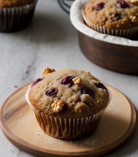 Cranberry Walnut Streusel Muffins recipe image
