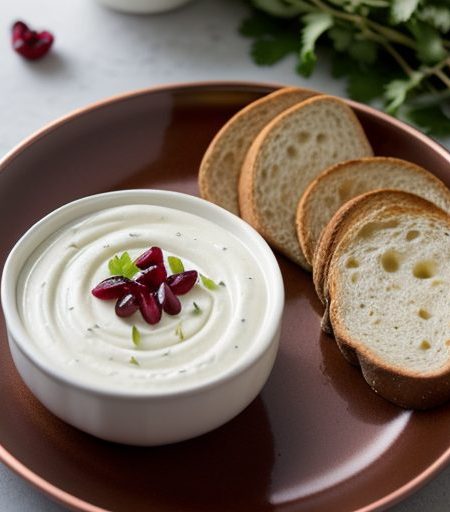 Cream Cheese & Garlic Dip With Pita Toasts recipe image