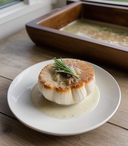 Cream of Coquilles St. Jacques With Leeks recipe image
