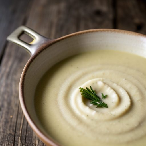 Cream of Turnip Potato and Leek Soup - Bon Appetit recipe image