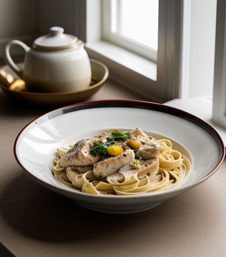 Creamed Chicken & Fettuccine recipe image