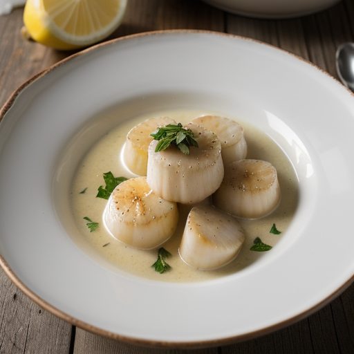 Creamed Scallops in Wine Sauce (Coquilies St. Jacques recipe image