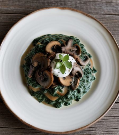 Creamed Spinach With Wild Mushrooms recipe image