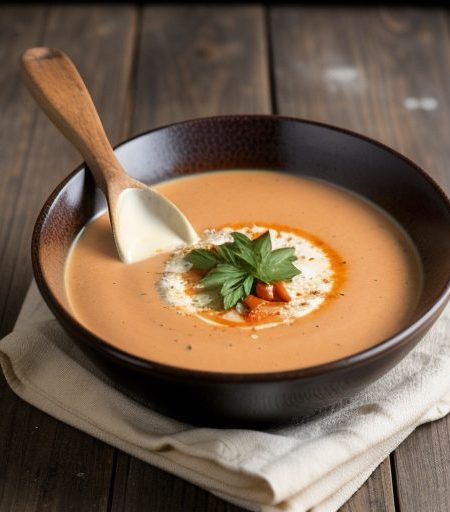 Creamy Cheese & Tomato Soup. recipe image