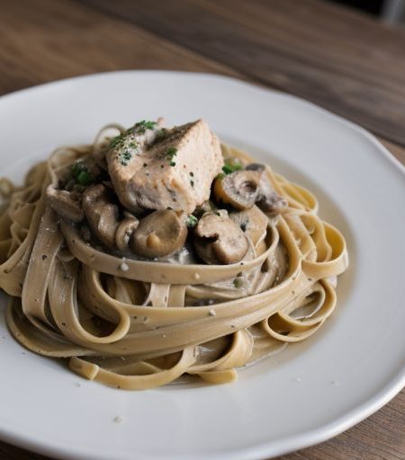 Creamy Chicken & Mushroom Fettuccine recipe image