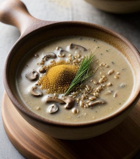 Creamy Mushroom Barley Soup recipe image