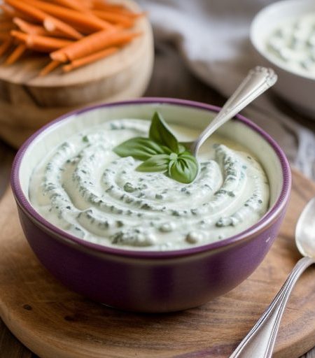Creamy Purple Onion and Basil Dip recipe image