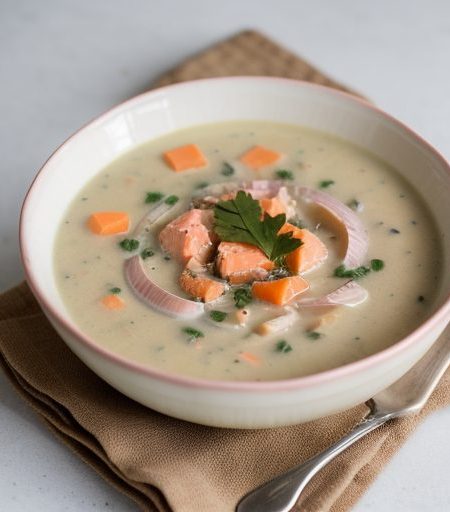 Creamy Salmon Soup recipe image