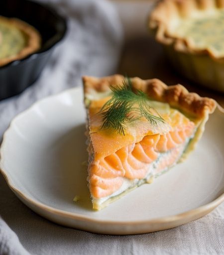 Creamy Smoked Salmon and Dill Tart recipe image