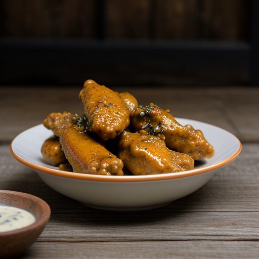 Creole Chicken Wings With Peach Mustard Sauce recipe image