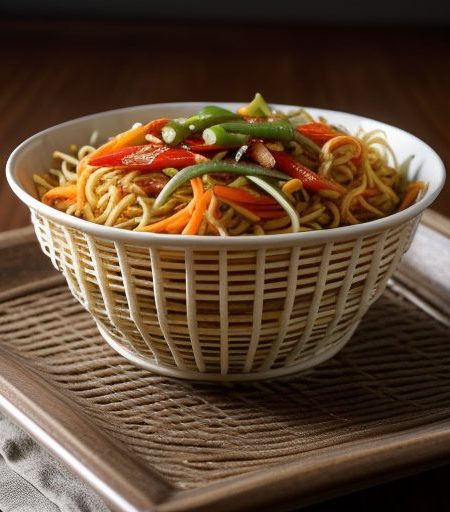 Crisp Fried Noodles & Chilli Vegetables recipe image