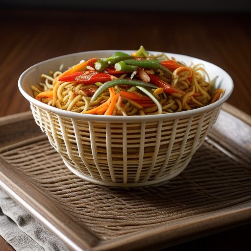 Crisp Fried Noodles & Chilli Vegetables recipe image