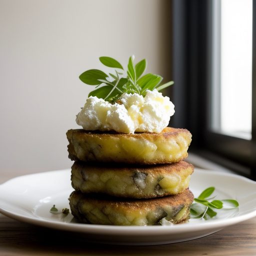 Crisp Potato Cake With Goat Cheese on Seasonal Lettuces recipe image