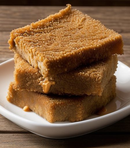Crispy Bean Curd Cubes With Peanut Dipping Sauce recipe image