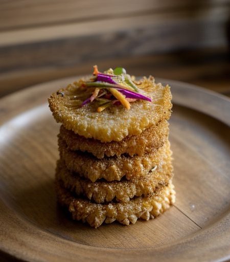 Crispy Fish With Two-Way Vegetable Slaw recipe image