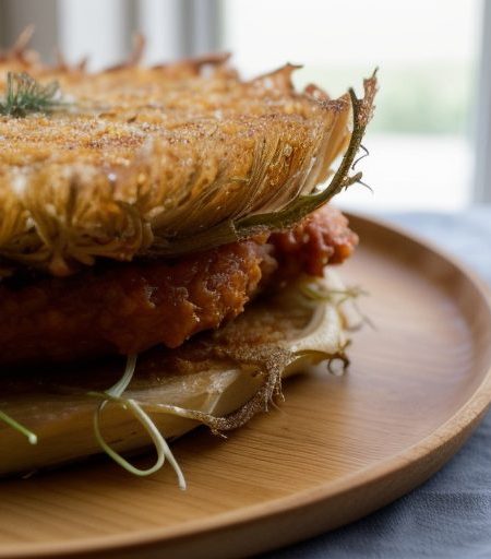Crispy Fried Fennel in Light Tomato Sauce recipe image