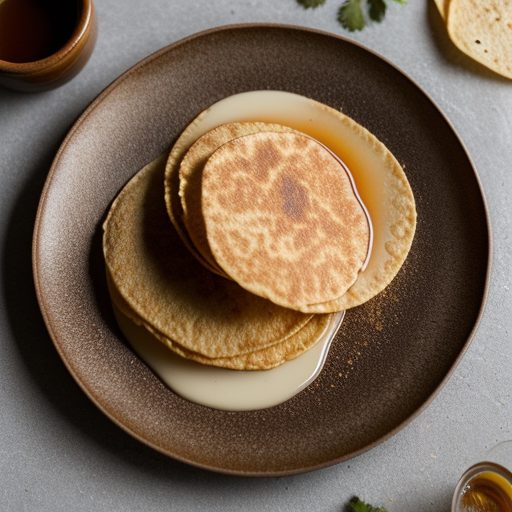 Crispy Tortillas With Caramel Honey Sauce and Vanilla Ice recipe image