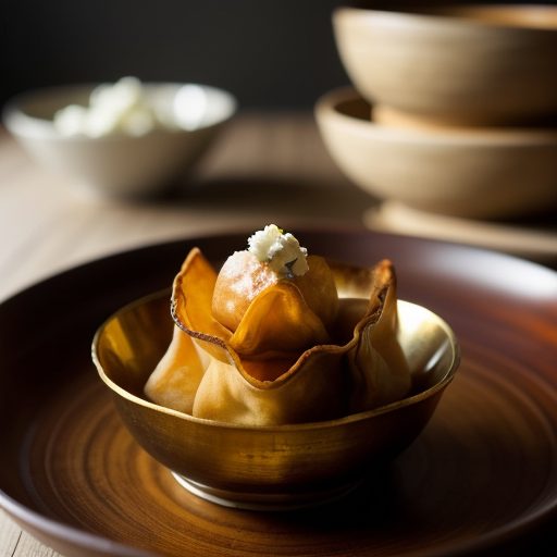 Crispy Yam & Goat Cheese Wontons - Bon Appe recipe image