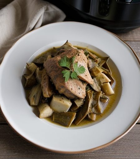 Crockpot Chicken & Artichoke Casserole recipe image
