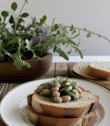 Crostini With Cannellini Beans, Arugula & Tomatoes recipe image