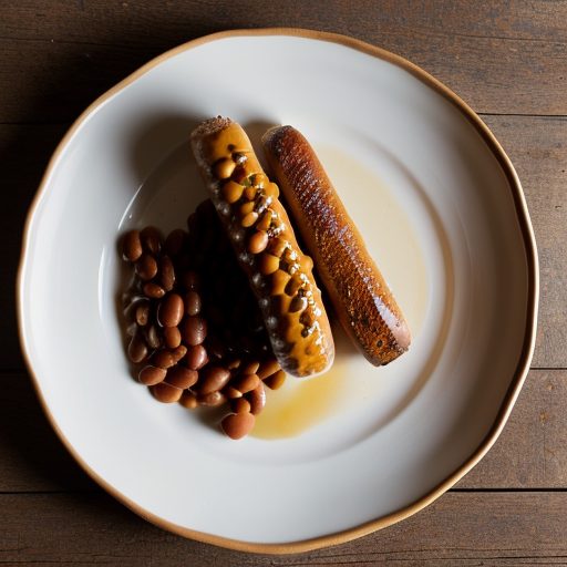 Crown Roast of Frankfurters With Baked Beans recipe image