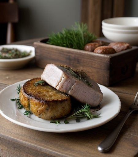Crown Roast of Pork With Sausage and Herb Stuffing recipe image