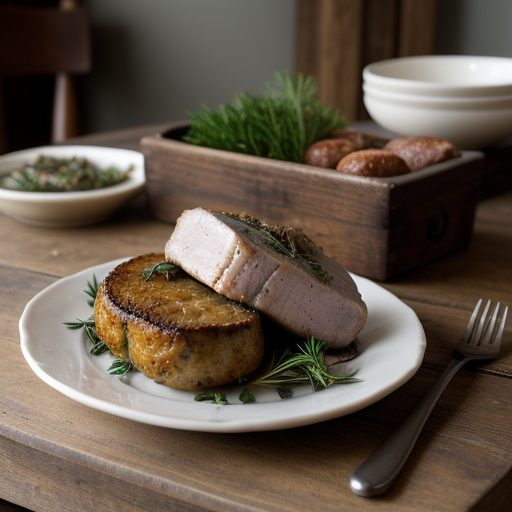 Crown Roast of Pork With Sausage and Herb Stuffing recipe image