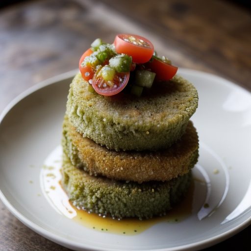 Crunchy Fried Green Tomatoes With Fresh Tomato Salsa recipe image
