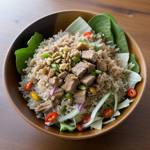 Crunchy Pork and Rice Salad recipe image