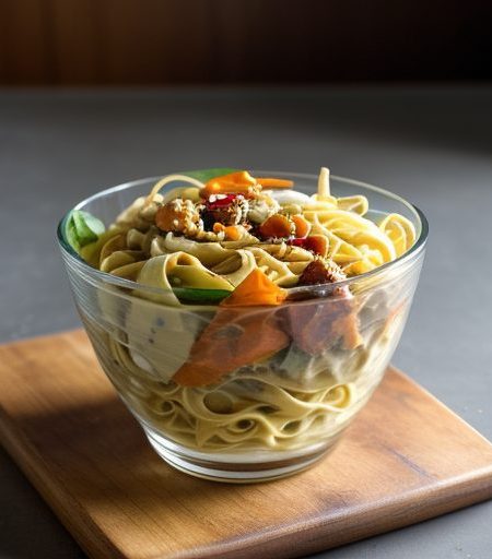 Crunchy Sweet & Sour Fettuccine Salad recipe image