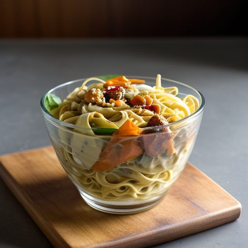 Crunchy Sweet & Sour Fettuccine Salad recipe image