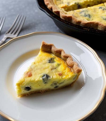 Crustless "Frugal" Quiche; Calorie Reduced Ve recipe image