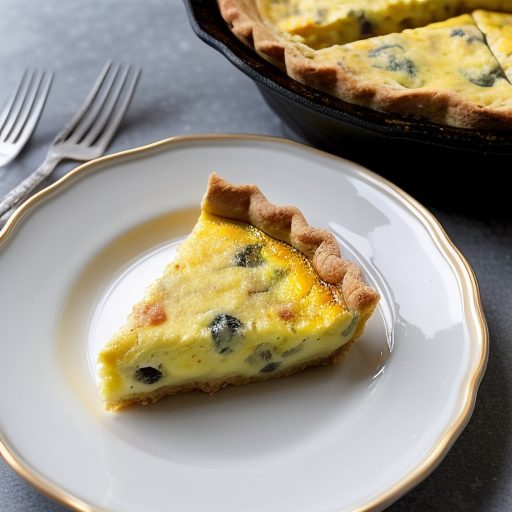 Crustless "Frugal" Quiche; Calorie Reduced Ve recipe image