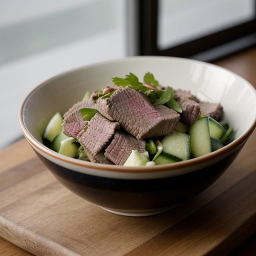 Cucumber-Lemon Beef Salad recipe image