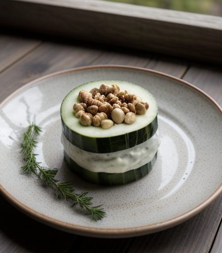 Cucumber Stuffed With Roquefort and Hazelnuts recipe image