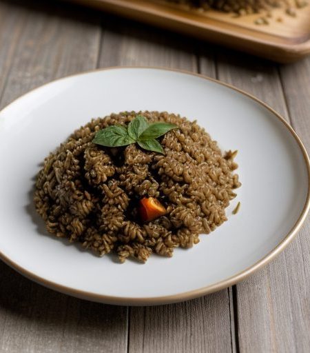 Cumin Rice With Eggplant & Peppers recipe image