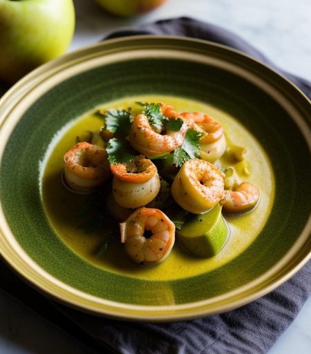 Curried Apples & Shrimp recipe image