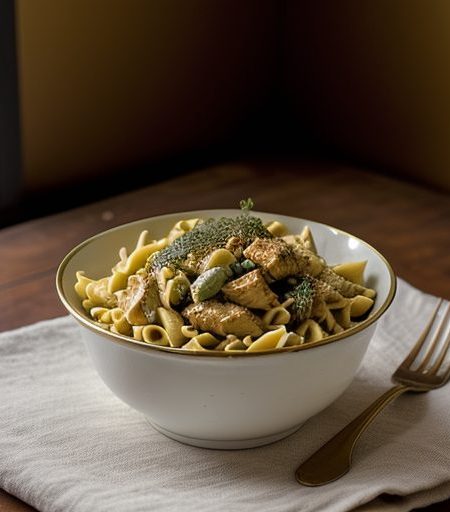 Curried Chicken & Bow Tie Pasta Salad recipe image