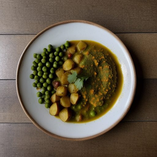 Curried Potatoes and Peas (Aloo Matar Rasedaar recipe image