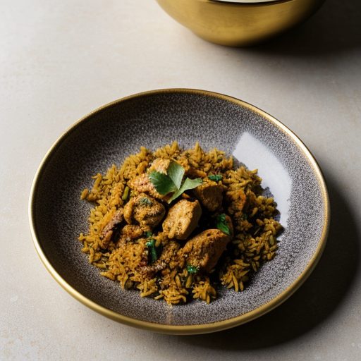 Curried Rice With Chicken & Walnuts recipe image