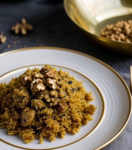 Curried Rice With Chicken & Walnuts recipe image