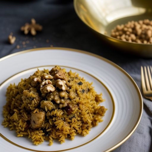 Curried Rice With Chicken & Walnuts recipe image