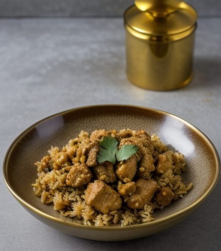 Curried Rice With Chicken and Walnuts recipe image