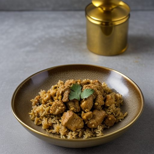 Curried Rice With Chicken and Walnuts recipe image