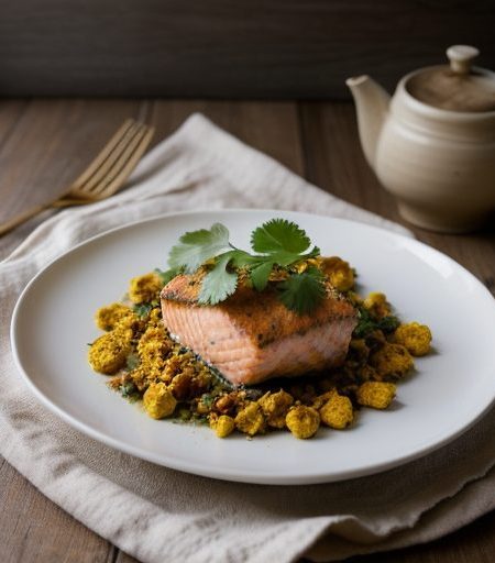 Curried Salmon With Poppadoms recipe image