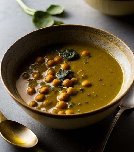 Curried Spinach & Chick Pea Soup recipe image