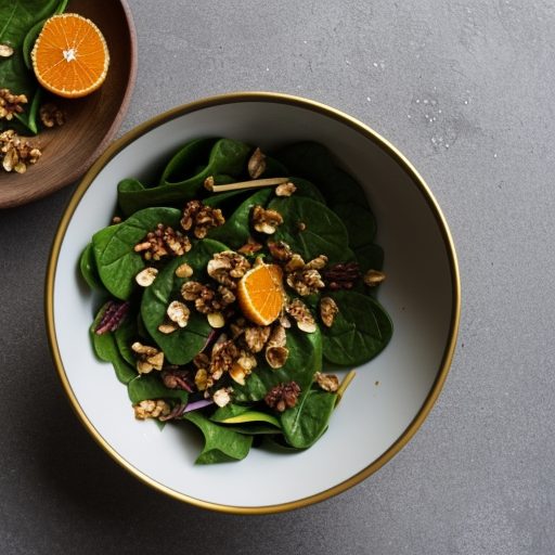 Curried Spinach~ Walnut & Orange Salad recipe image