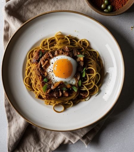 Dale's Eggs in Basic Roman Red Spaghetti Sauc recipe image
