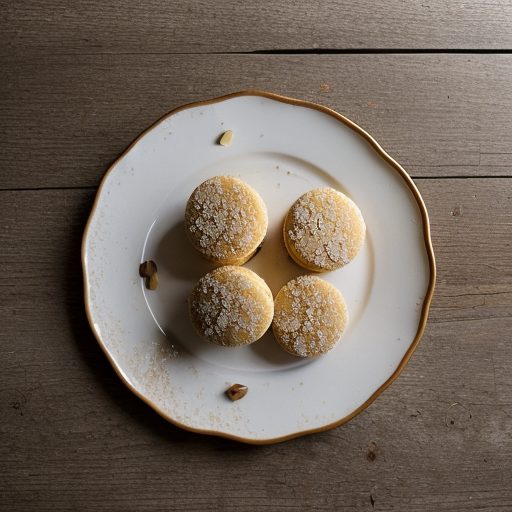 Dark Almond Macaroons Covered With Pine Nuts recipe image