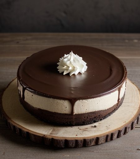 Dark Chocolate and Pumpkin Cheesecake recipe image
